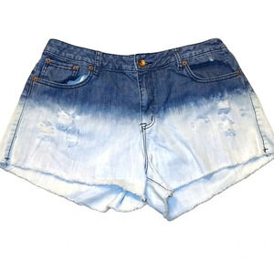 Dollhouse Ombre Denim Wash Casual Mid Rise Jean Shorts Plus Size 14